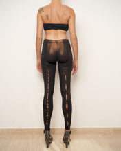 Back seamed copper leggings