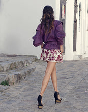 pink purple leather vintage jacket back